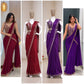Foil Embroidered Drape Saree Set