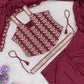 Foil Embroidered Drape Saree Set
