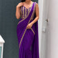 Foil Embroidered Drape Saree Set
