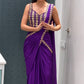 Foil Embroidered Drape Saree Set