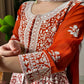 Midnight Blue Georgette Sequins Embroidered Kurti Palazzo Set for Wedding & Festive Wear