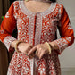 Midnight Blue Georgette Sequins Embroidered Kurti Palazzo Set for Wedding & Festive Wear