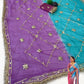 Pure Chiffon Saree with Gota Patti work and dual color for Festive Celebrations available in 4 colors