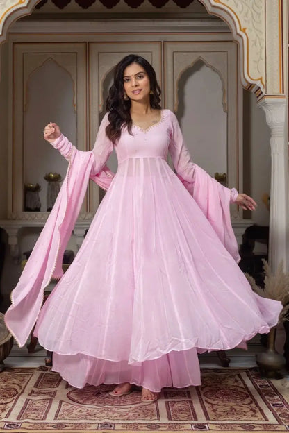 Blush Diamond Drape Anarkali