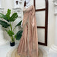 Mauve Tissue Crush Saree/ Pastel Tissue Silk Saree