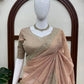 Mauve Tissue Crush Saree/ Pastel Tissue Silk Saree