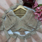 Mauve Tissue Crush Saree/ Pastel Tissue Silk Saree