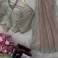 Mauve Tissue Crush Saree/ Pastel Tissue Silk Saree