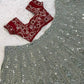 Sage Pink Mirror Work Lehenga