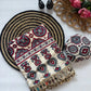 Ajrakh Print Mirror Work Saree