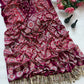 Ajrakh Print Mirror Work Saree