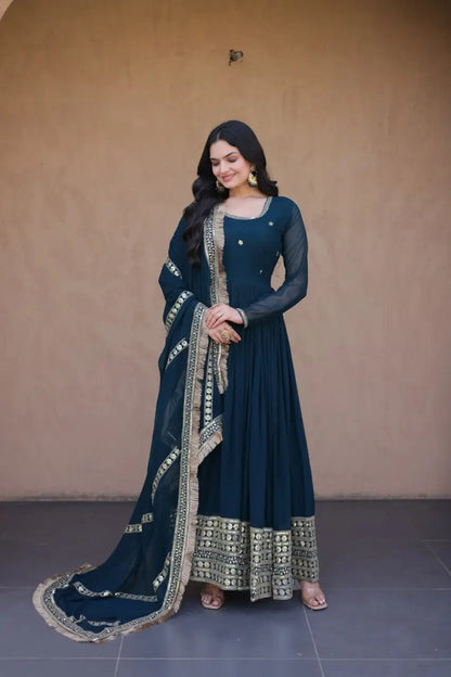 Beaded Zari Anarkali Gown