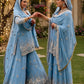 Powder Blue Beads Embroidered Suit