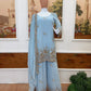 Powder Blue Beads Embroidered Suit