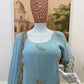 Powder Blue Beads Embroidered Suit
