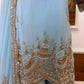 Powder Blue Beads Embroidered Suit