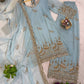 Powder Blue Beads Embroidered Suit