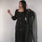 Pure Crepe Silk Embroidered Partywear Suit Set