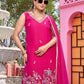 Embroidered Star Georgette Kurti Palazzo Set with Dupatta