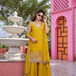 Embroidered Star Georgette Kurti Palazzo Set with Dupatta