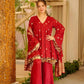 Crimson Zari Peplum Suit