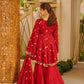 Crimson Zari Peplum Suit