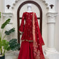Crimson Zari Peplum Suit