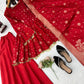 Crimson Zari Peplum Suit