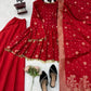 Crimson Zari Peplum Suit