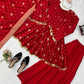 Crimson Zari Peplum Suit