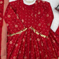 Crimson Zari Peplum Suit