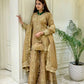 Antique Gold Sequin Sharara Set