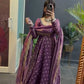 Mirror Work Fendy Silk Anarkali Gown Set with Dupatta