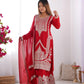 Pure Vichitra Silk Embroidered Suit Set with Dori Work Dupatta