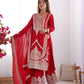 Pure Vichitra Silk Embroidered Suit Set with Dori Work Dupatta