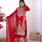 Pure Vichitra Silk Embroidered Suit Set with Dori Work Dupatta