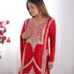 Pure Vichitra Silk Embroidered Suit Set with Dori Work Dupatta