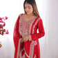 Pure Vichitra Silk Embroidered Suit Set with Dori Work Dupatta
