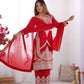 Pure Vichitra Silk Embroidered Suit Set with Dori Work Dupatta