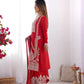 Pure Vichitra Silk Embroidered Suit Set with Dori Work Dupatta