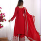 Pure Vichitra Silk Embroidered Suit Set with Dori Work Dupatta