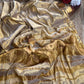 Beige Zari Tissue Linen Saree