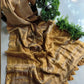 Beige Zari Tissue Linen Saree