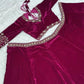Luxury Velvet Embroidered Lehenga Choli Set with Dupatta