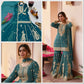 Cording Sequin Sharara Suit