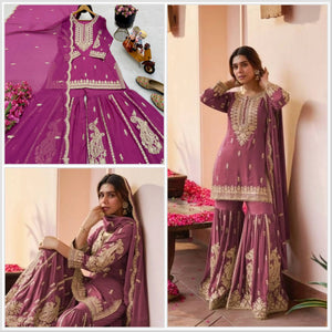Cording Sequin Sharara Suit