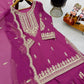 Cording Sequin Sharara Suit