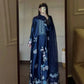 Navy Floral Threadwork Kaftan