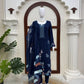 Navy Floral Threadwork Kaftan