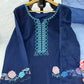 Navy Floral Threadwork Kaftan